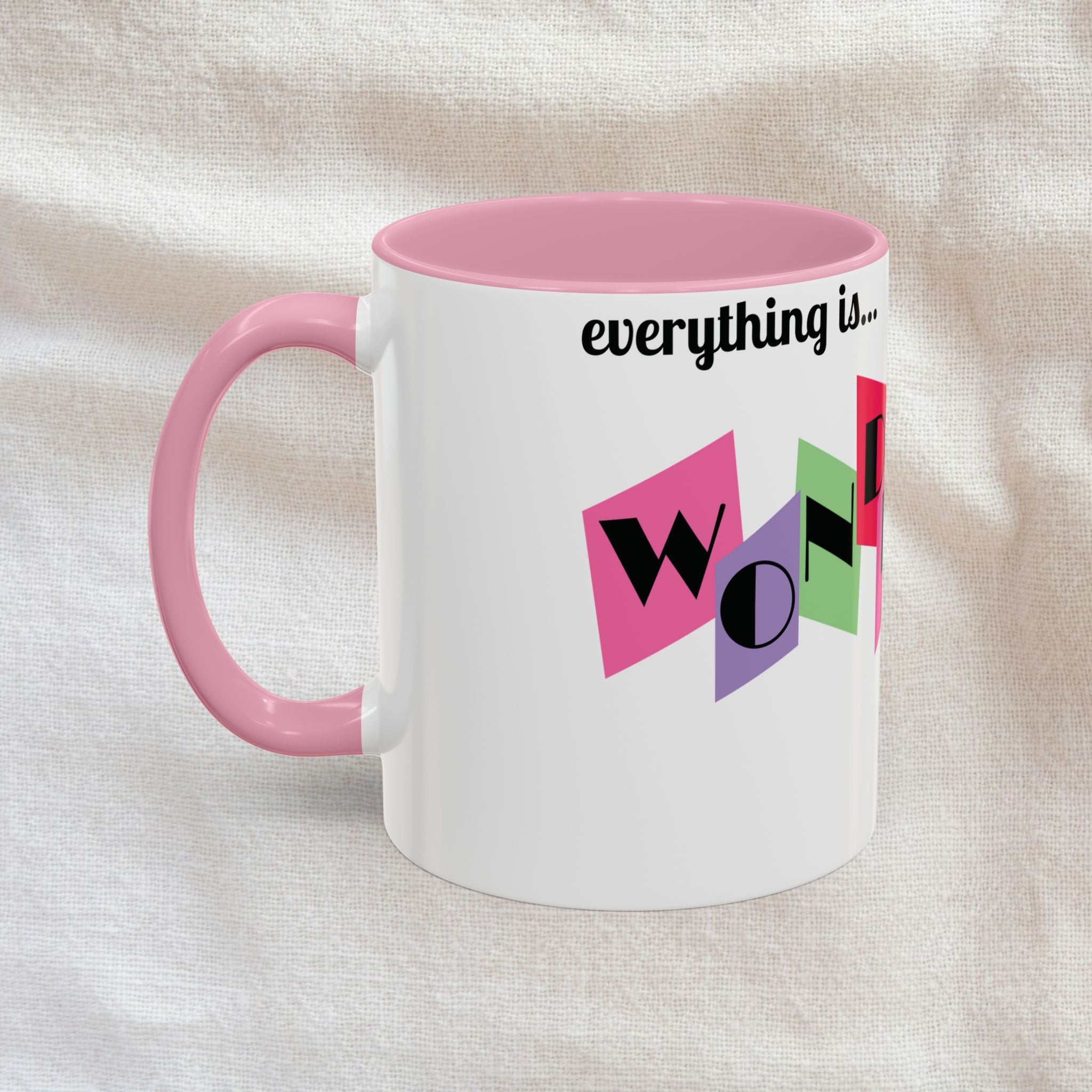 Everything is Wonderful - Retro Color-Block Ceramic Mug (11oz & 15oz)