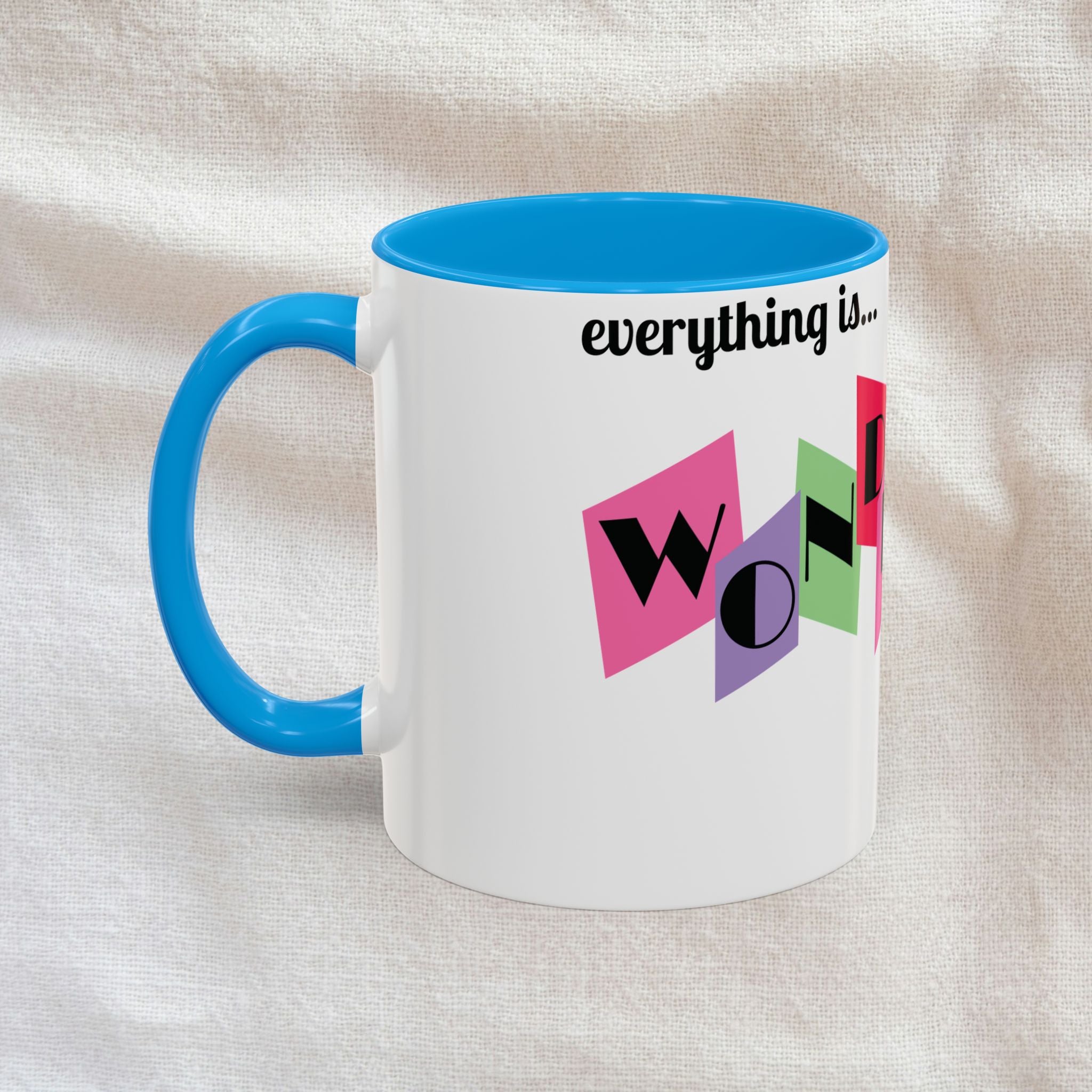 Everything is Wonderful - Retro Color-Block Ceramic Mug (11oz & 15oz)