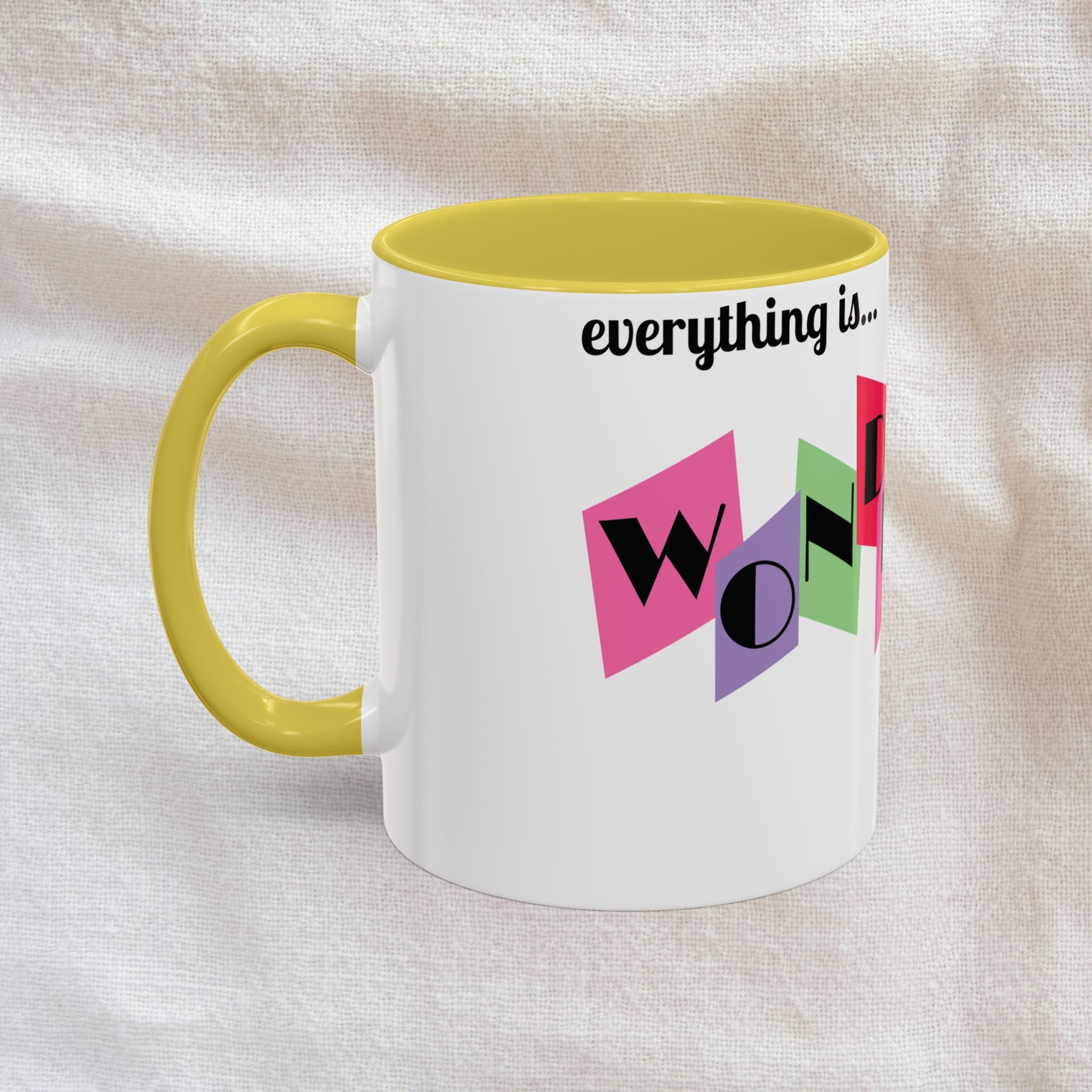 Everything is Wonderful - Retro Color-Block Ceramic Mug (11oz & 15oz)