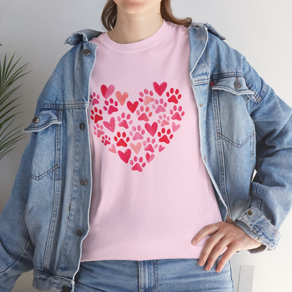 Pawprint Heart Tee for Pet Lovers – Sweet Valentine’s Gift for Dog & Cat Parents