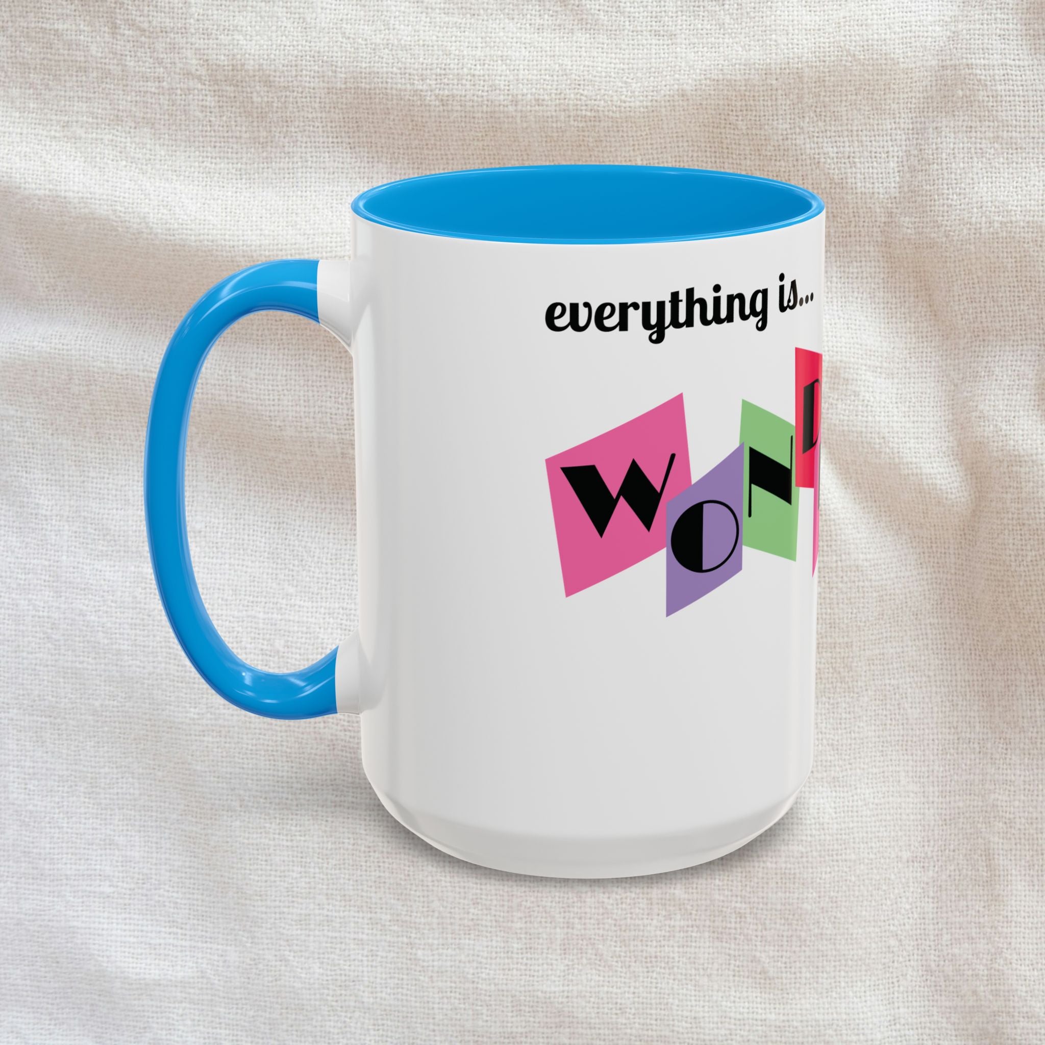 Everything is Wonderful - Retro Color-Block Ceramic Mug (11oz & 15oz)
