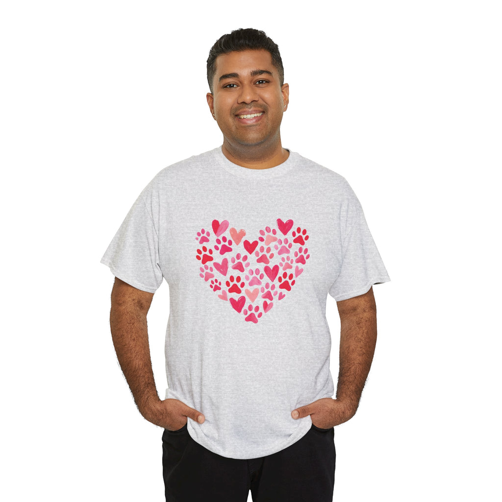 Pawprint Heart Tee for Pet Lovers – Sweet Valentine’s Gift for Dog & Cat Parents