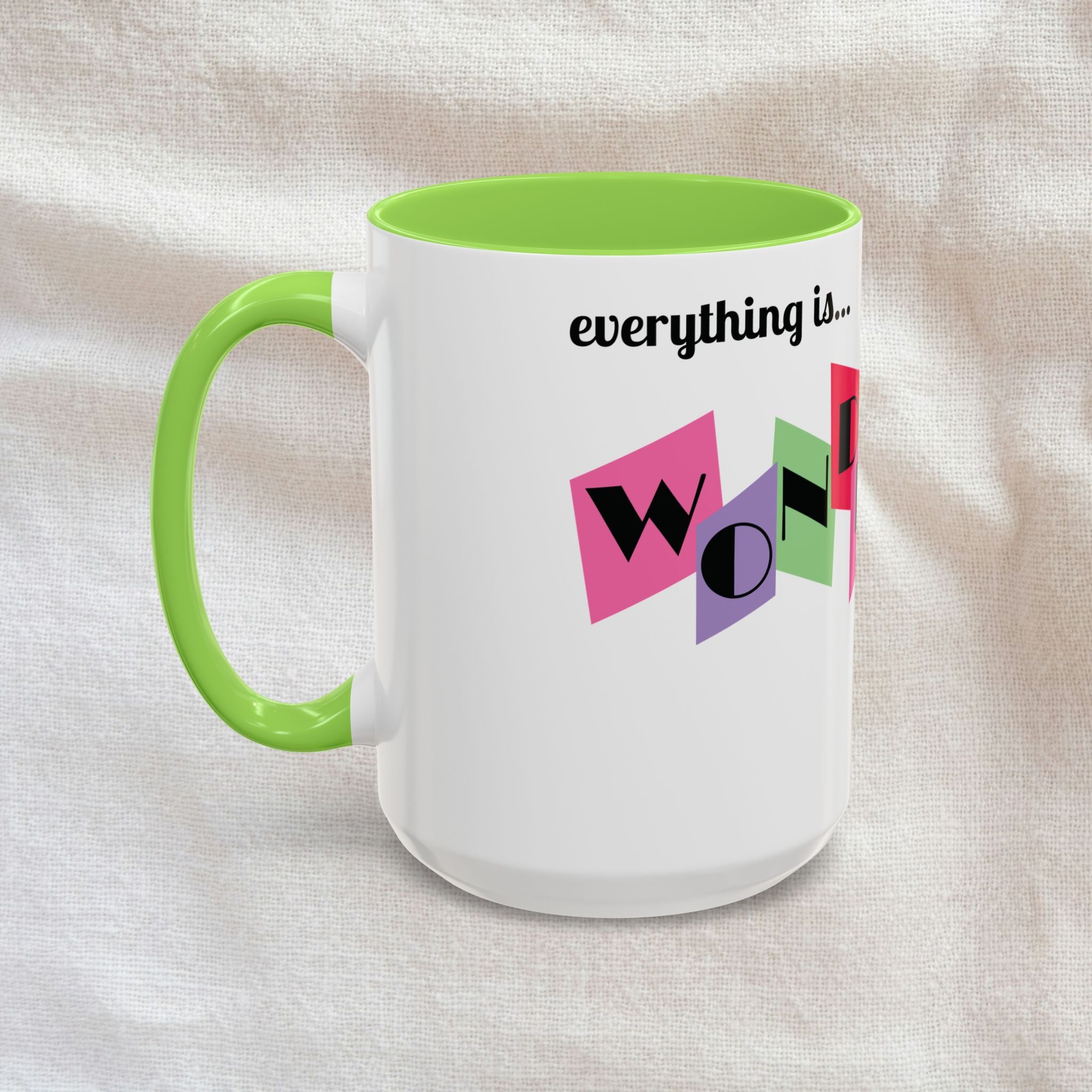 Everything is Wonderful - Retro Color-Block Ceramic Mug (11oz & 15oz)