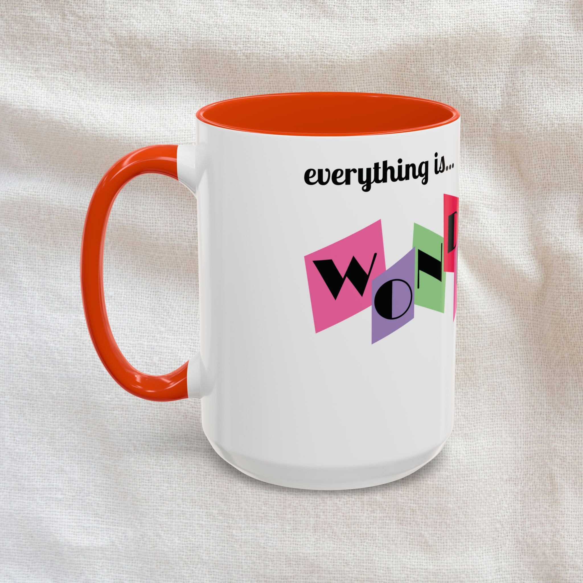 Everything is Wonderful - Retro Color-Block Ceramic Mug (11oz & 15oz)