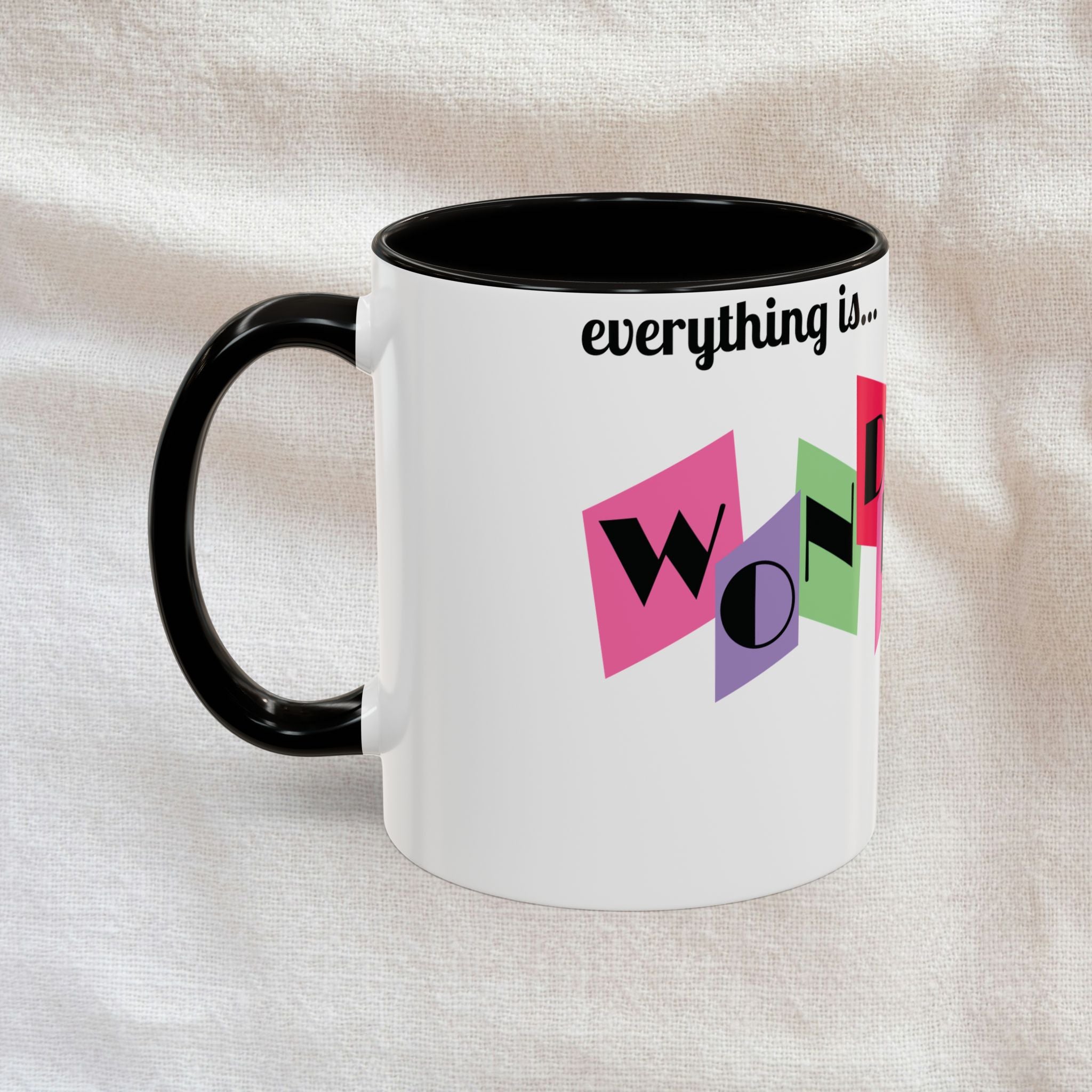 Everything is Wonderful - Retro Color-Block Ceramic Mug (11oz & 15oz)