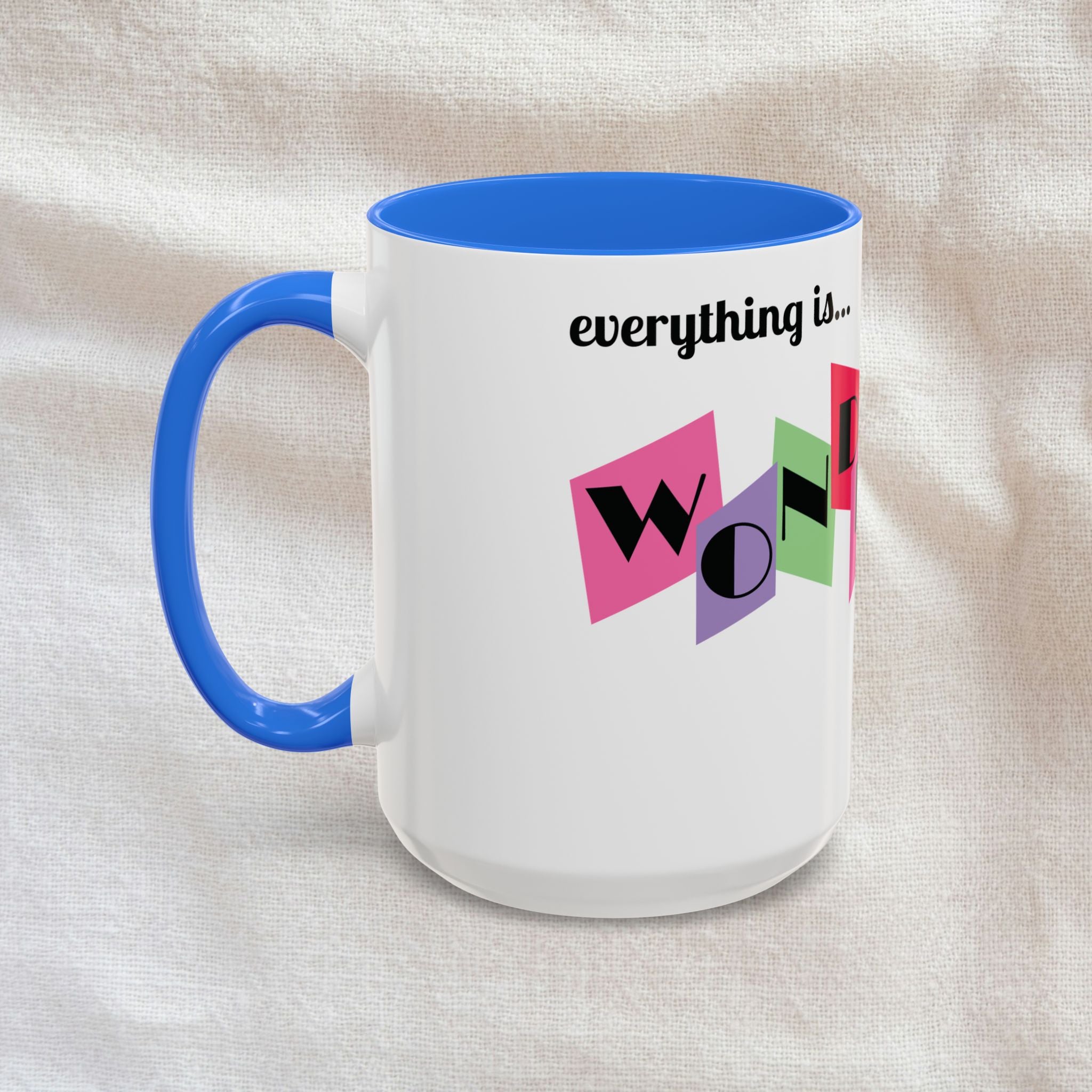 Everything is Wonderful - Retro Color-Block Ceramic Mug (11oz & 15oz)