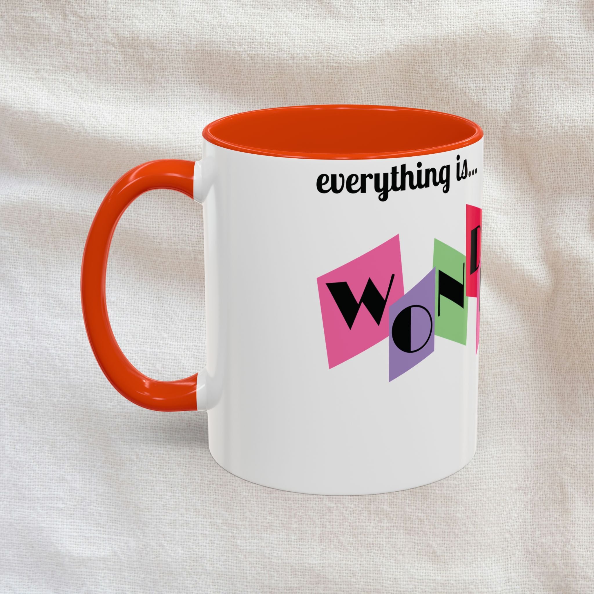 Everything is Wonderful - Retro Color-Block Ceramic Mug (11oz & 15oz)