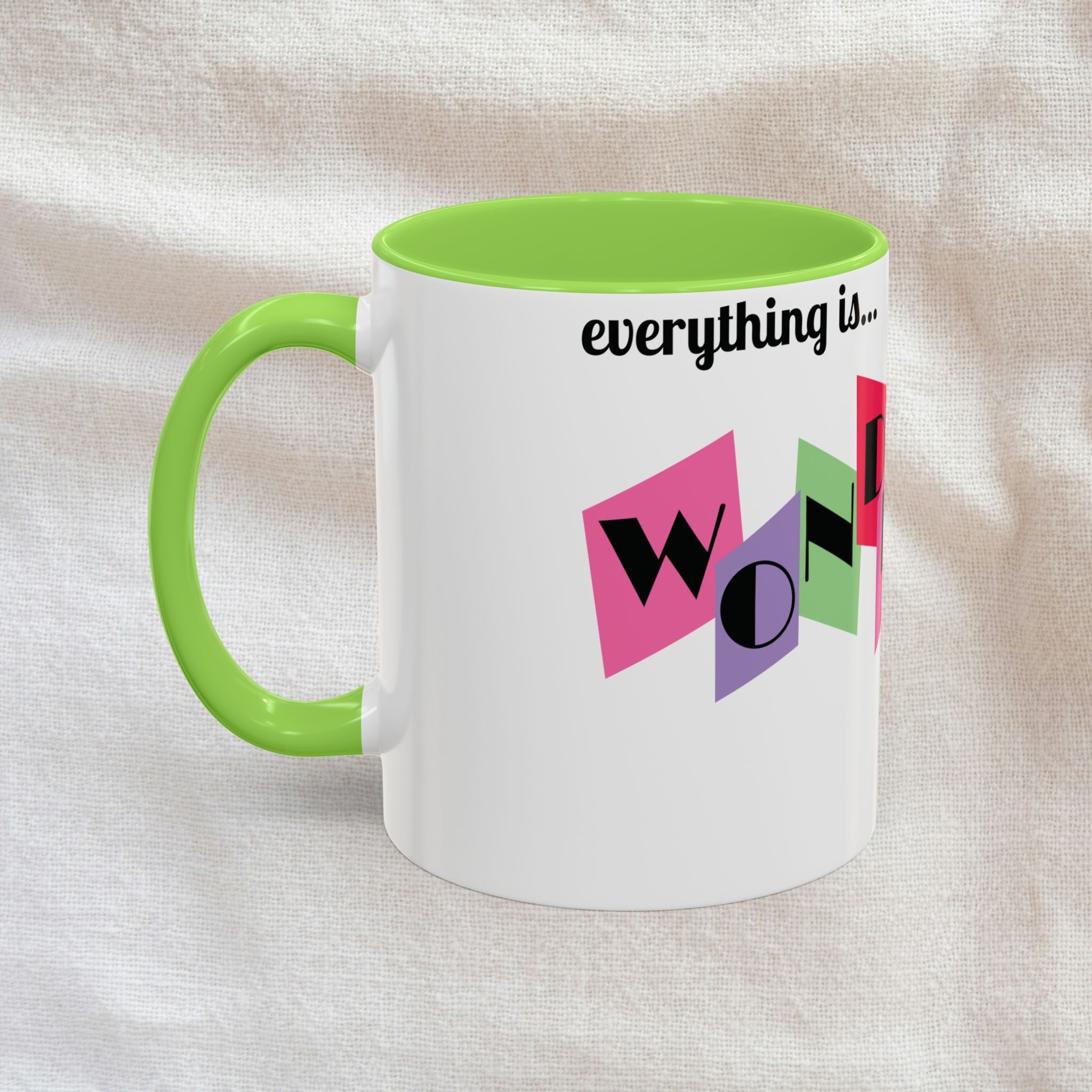 Everything is Wonderful - Retro Color-Block Ceramic Mug (11oz & 15oz)