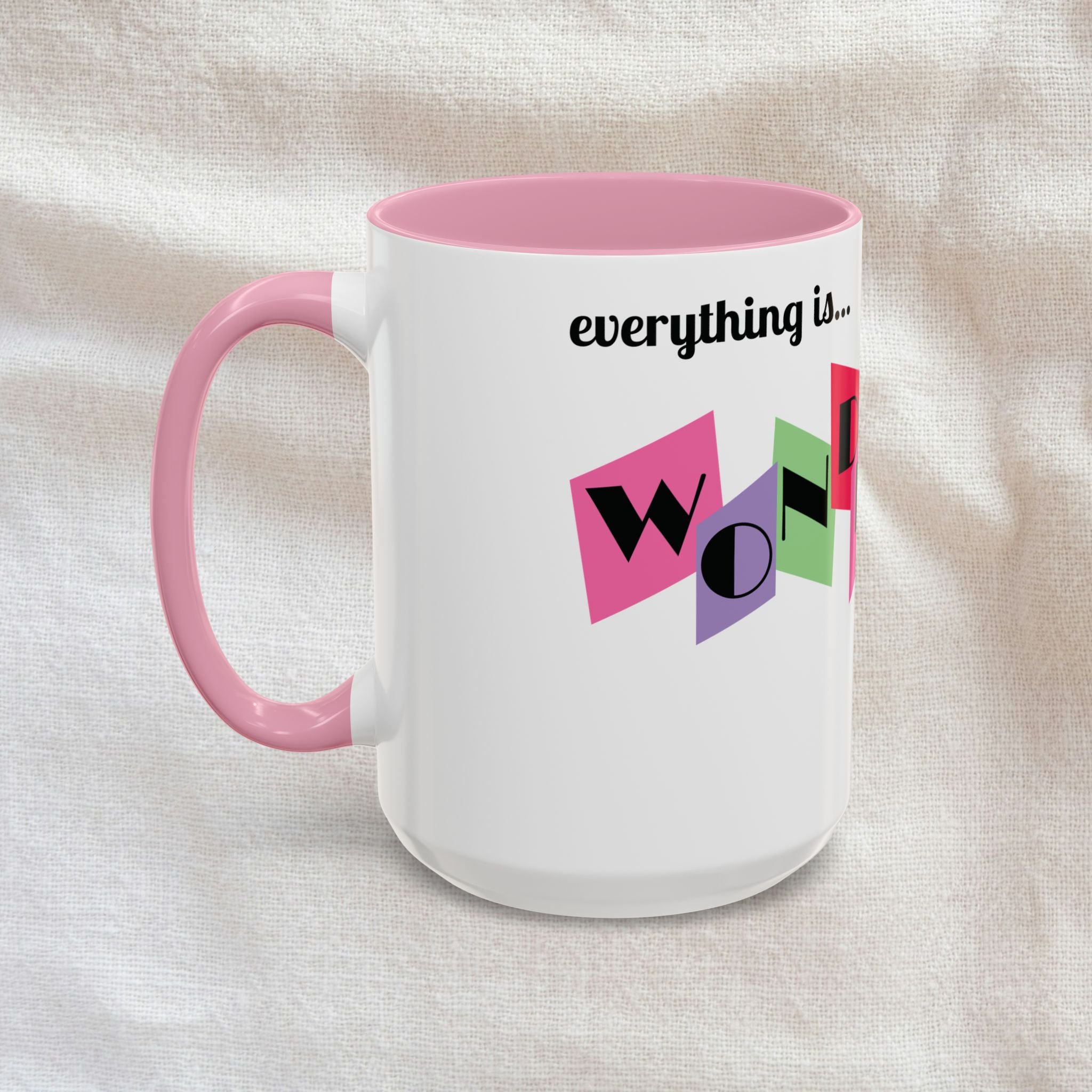 Everything is Wonderful - Retro Color-Block Ceramic Mug (11oz & 15oz)